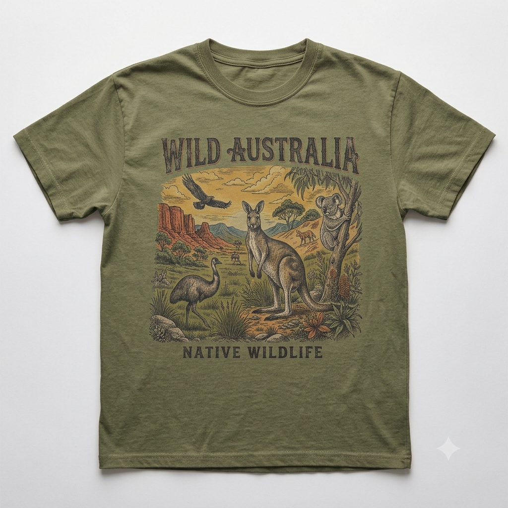 Wild Australia Vintage Wildlife T-Shirt Wild Australia Vintage Wildlife T-Shirt