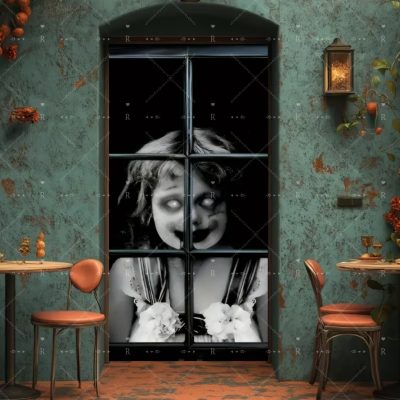 Halloween Door Cover Michael Myers Horror Movie Door Banner Decor Trick or Treat Holiday Decor