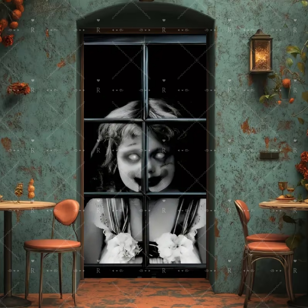 Halloween Door Cover Michael Myers Horror Movie Door Banner Decor Trick or Treat Holiday Decor Halloween Door Cover Michael Myers Horror Movie Door Banner Decor Trick or Treat Holiday Decor