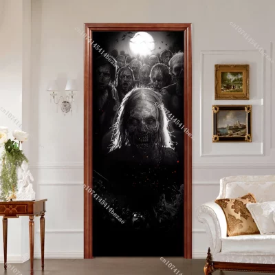 Halloween Door Cover Michael Myers Horror Movie Door Banner Decor Trick or Treat Holiday Decor