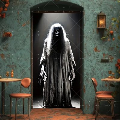 Halloween Door Cover Michael Myers Horror Movie Door Banner Decor Trick or Treat Holiday Decor