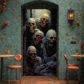 Halloween Door Cover Michael Myers Horror Movie Door Banner Decor Trick or Treat Holiday Decor