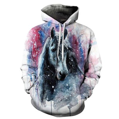 Watercolor horse print Hoodie for horse lovers