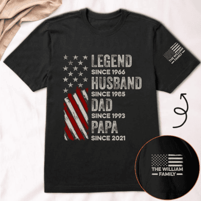 Personalized Legend, Husband, Dad And Grandpa Custom Family Name Shirt