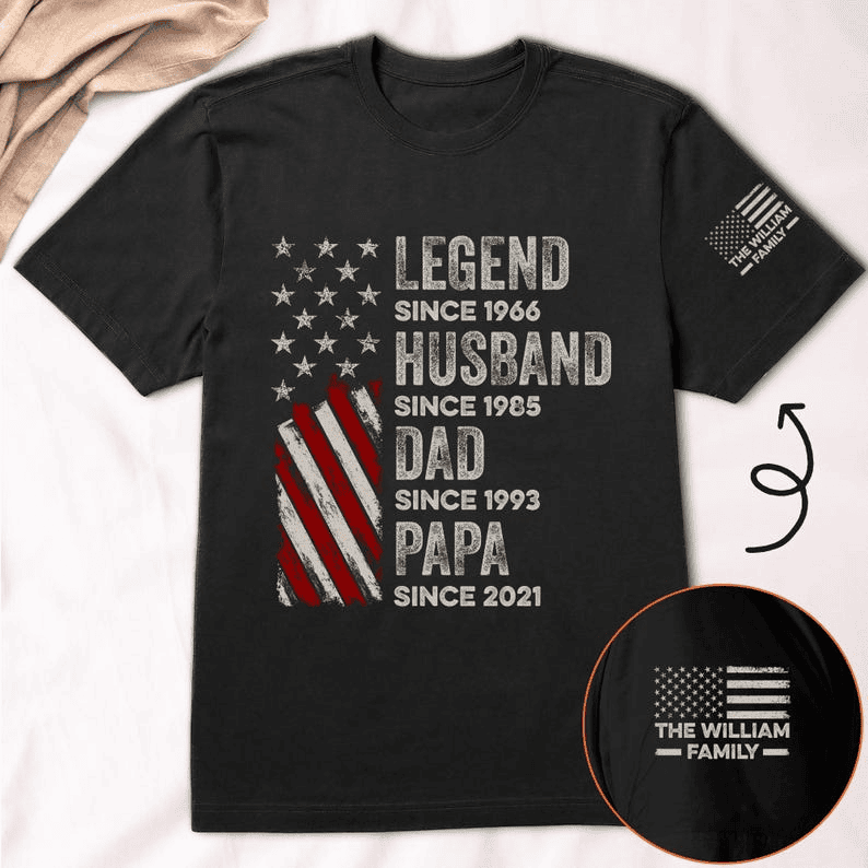 Personalized Legend, Husband, Dad And Grandpa Custom Family Name Shirt Personalized Legend, Husband, Dad And Grandpa Custom Family Name Shirt