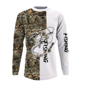 Men's Bass Fishing Long Sleeve Shirt Outdoor Angler Apparel V1