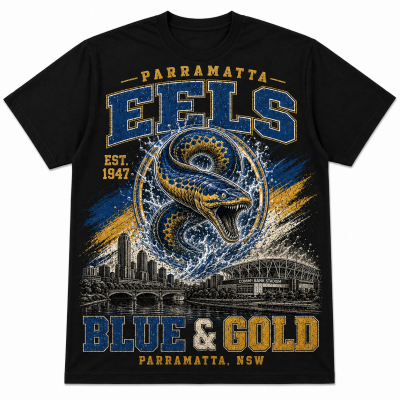 Vintage Parramatta Eels graphic shirt for footy fans