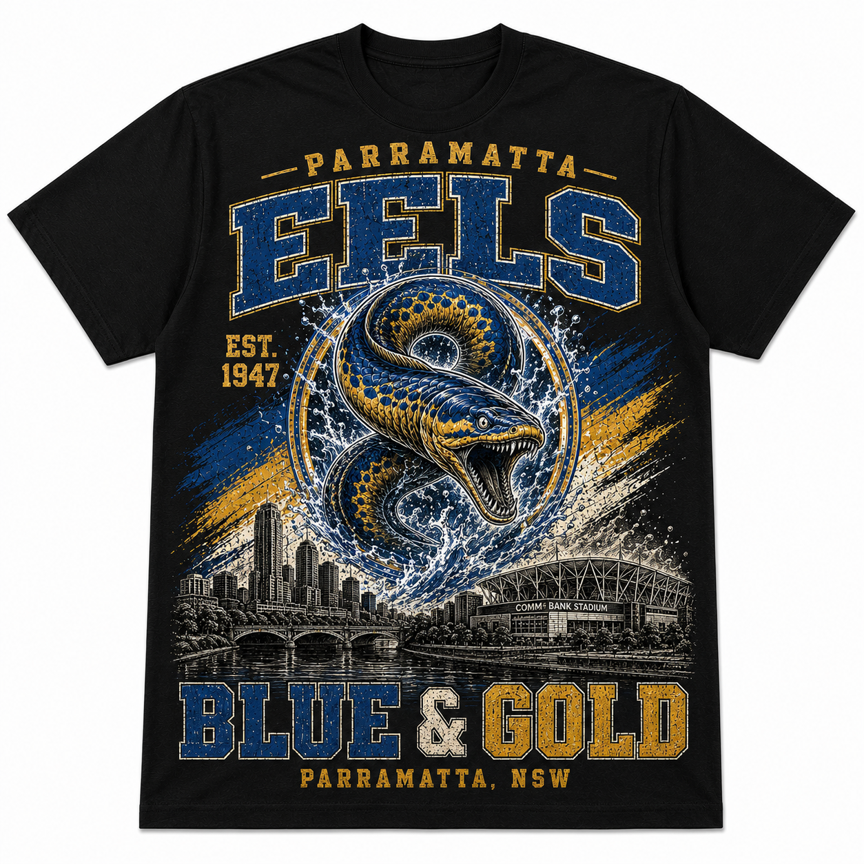 Vintage Parramatta Eels graphic shirt for footy fans Vintage Parramatta Eels graphic shirt for footy fans