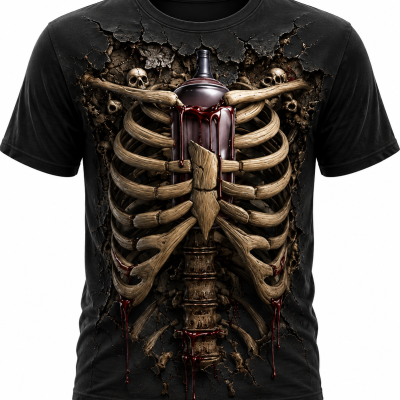 Halloween Breakthrough Art Skeleton Hoodie Tshirt