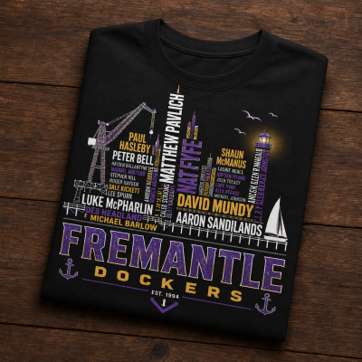 Fremantle Dockers Landmark Typography Player Shirt Gift for Footy Fans
