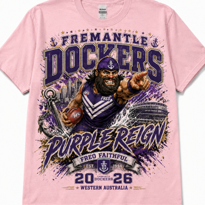 Fremantle Football Club Vintage Mascot Art 2026 Puple Reign