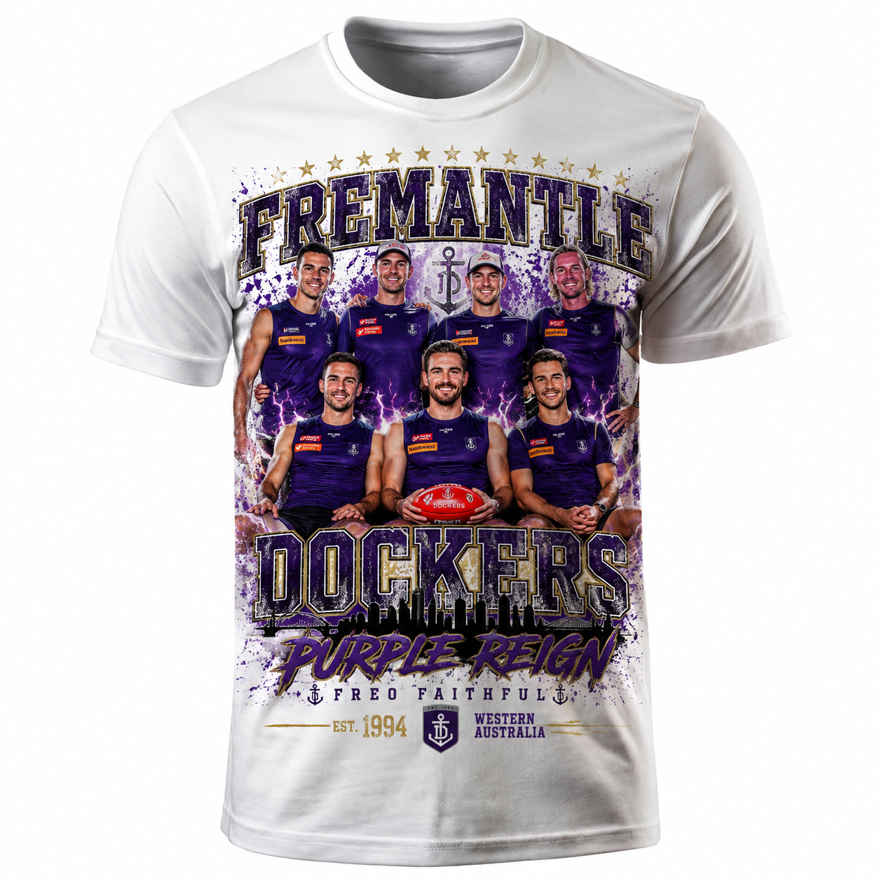 Fremantle Football Club Player 2026 Vintage graphic Tshirt Fremantle Football Club Player 2026 Vintage graphic Tshirt
