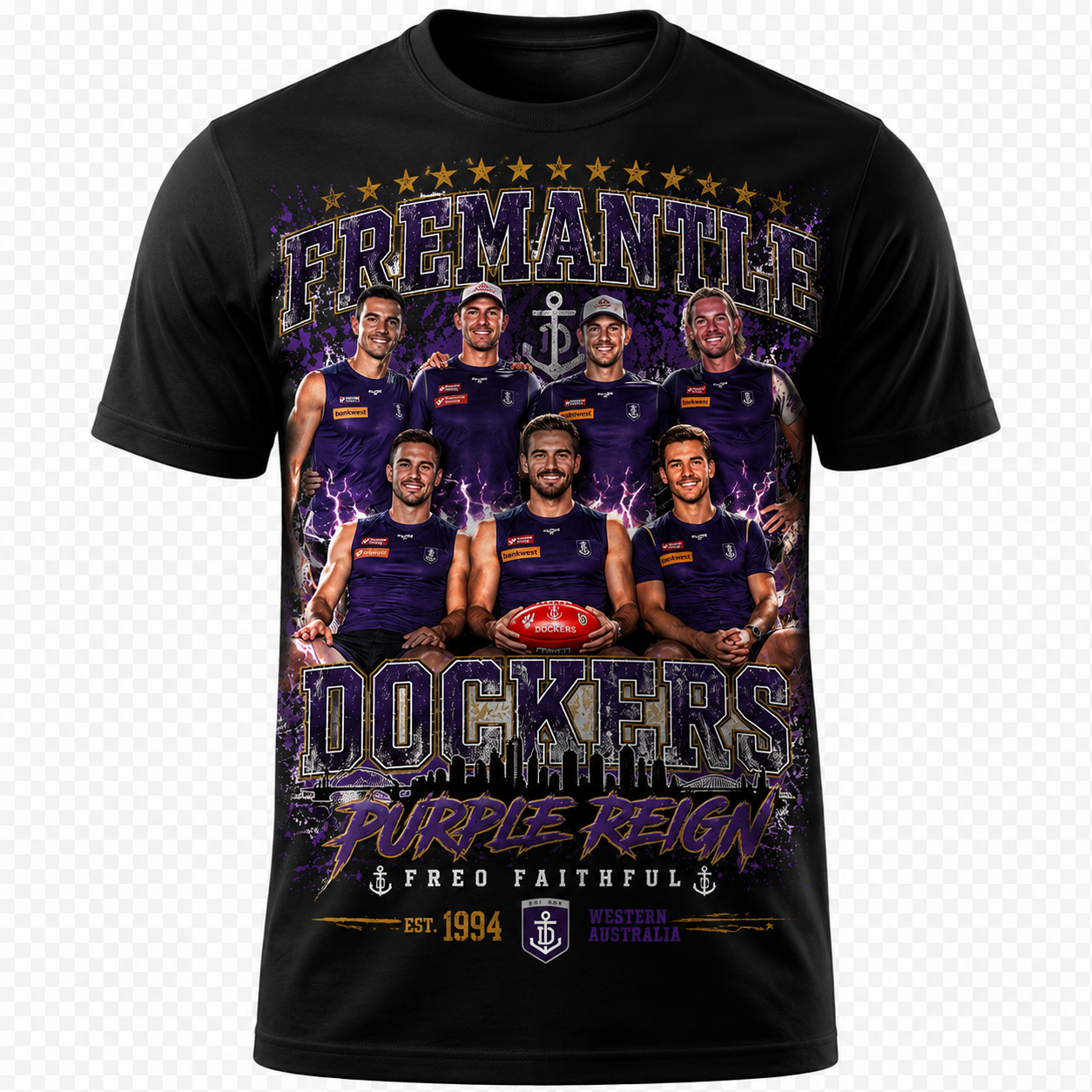 Fremantle Football Club Player 2026 Vintage graphic Tshirt Fremantle Football Club Player 2026 Vintage graphic Tshirt