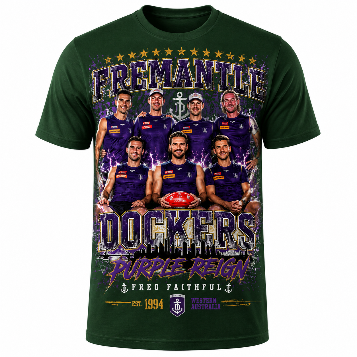 Fremantle Football Club Player 2026 Vintage graphic Tshirt Fremantle Football Club Player 2026 Vintage graphic Tshirt