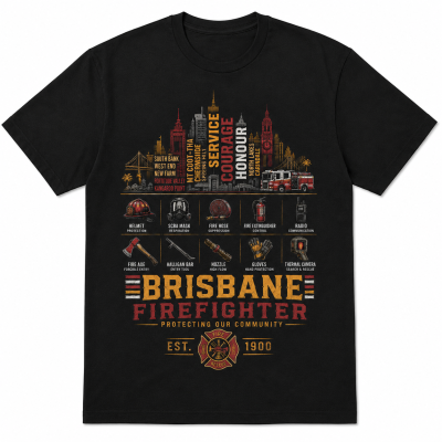 BRISBANE FIREFIGHTER LANDMARKS graphic shirt