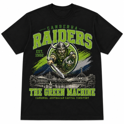 Vintage Canberra Raiders Canberra graphic shirt for footy fans