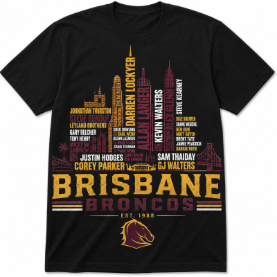 Brisbane Broncos Landmark Typography Player shirt Gift for Football Fans