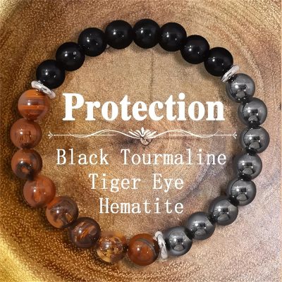 Protection Crystal Bracelet | Tiger Eye & Obsidian
