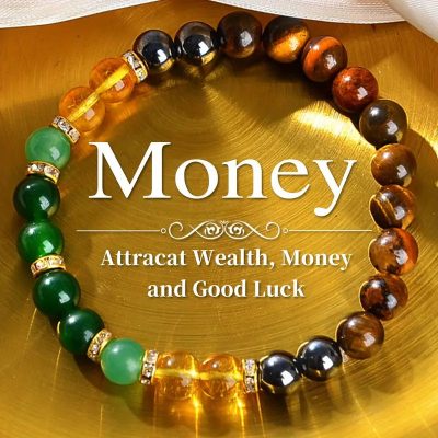 Chakra Balancing Bracelet | Tiger Eye, Green Aventurine & Citrine Healing Stones for Wealth & Positivity