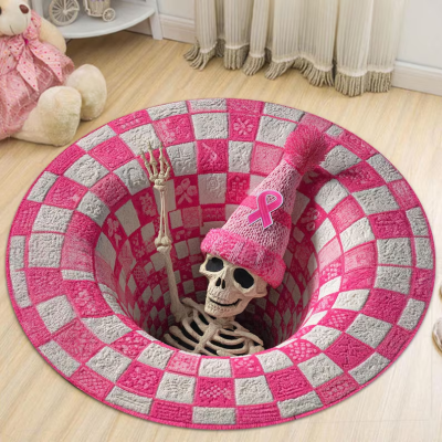 Round Rug Purple Kitten Dragon Illusion Fantasy Floor Mat for Living Room & Bedroom