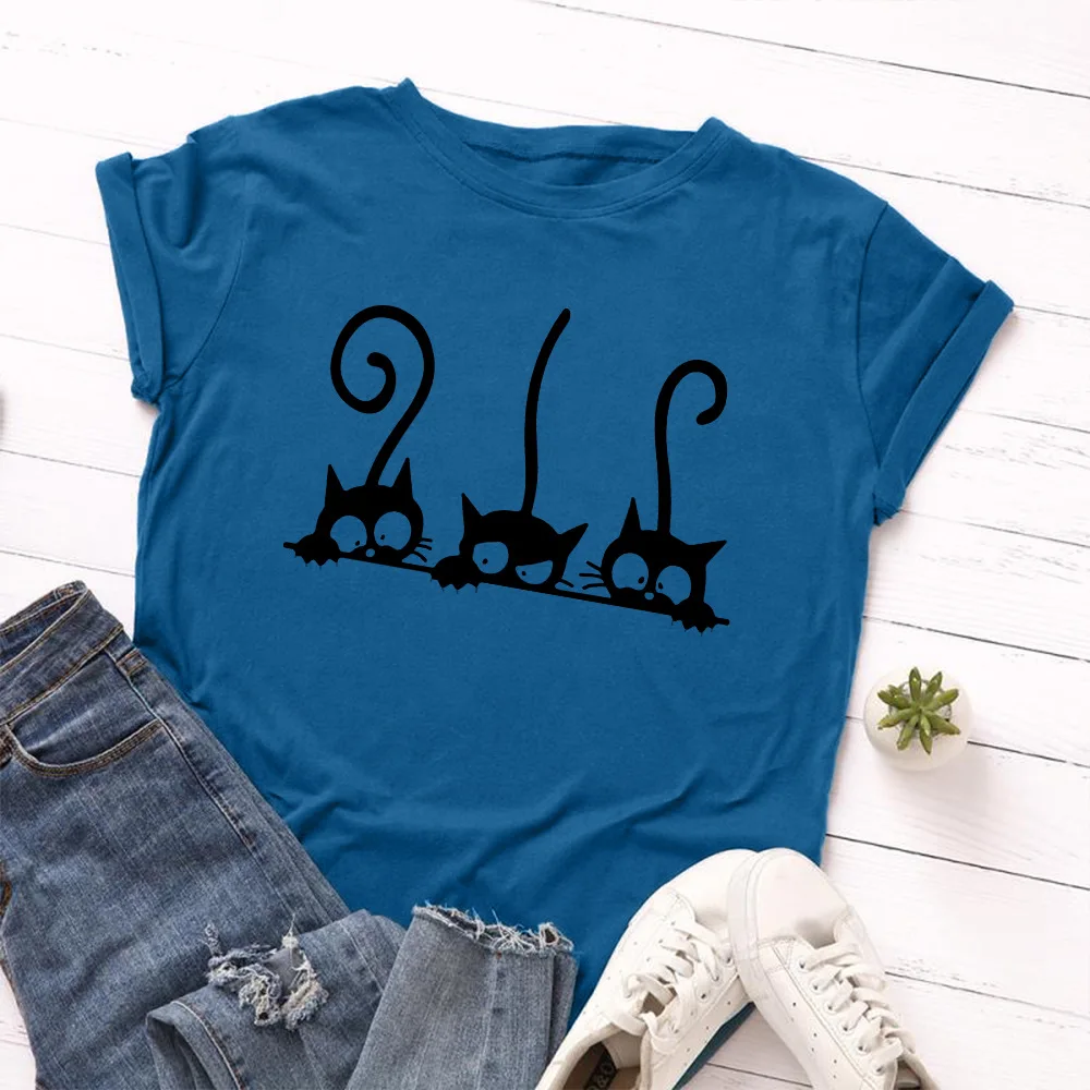 Balck Cat graphic T-Shirt For Women Balck Cat graphic T-Shirt For Women