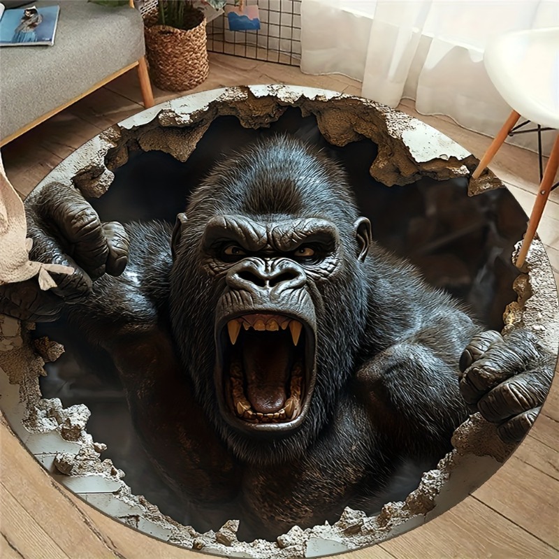 Round rug Kingkong Illusion Floor Mat for Living Room & Bedroom Round rug Kingkong Illusion Floor Mat for Living Room & Bedroom