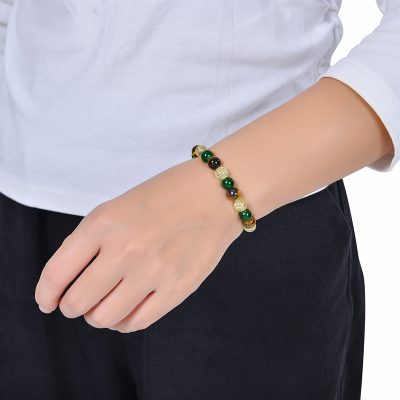 Natural Stone Bracelet Tiger Eye Stone Crystal Wealth Money Success for women