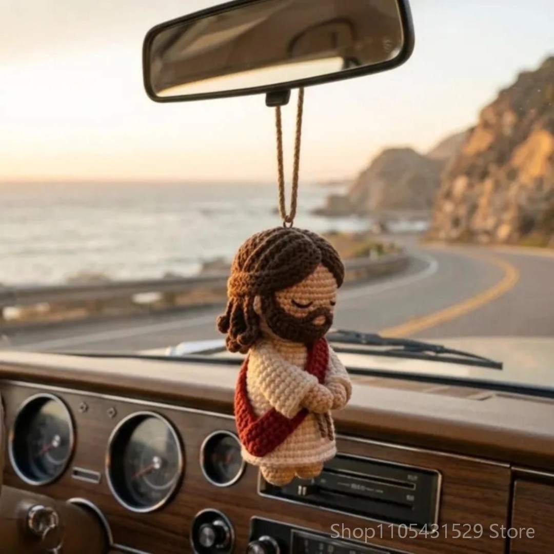 Handmade Crochet Jesus Doll – Soft Knitted Hanging Ornament & Christmas Decor Handmade Crochet Jesus Doll – Soft Knitted Hanging Ornament & Christmas Decor