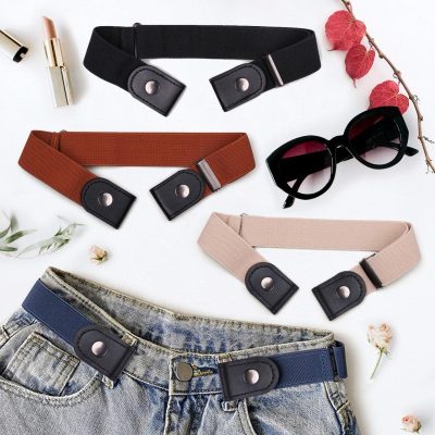 New Stretch Elastic Waist Band Invisible Belt Buckle-Free Belts for Women Men Jean Pants Dress No Buckle Easy To Wear