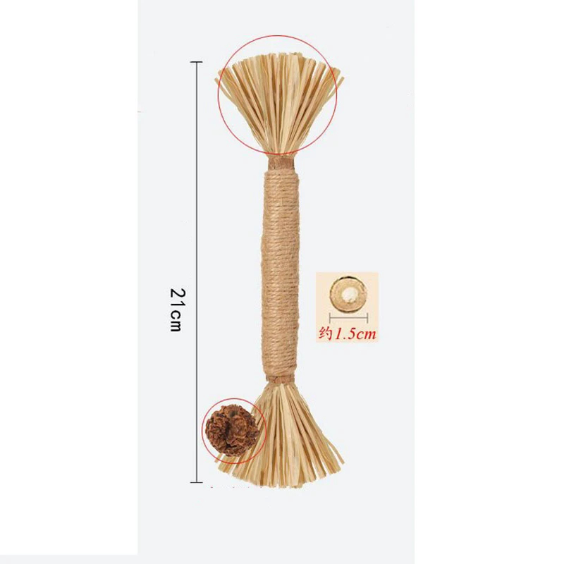 Cat Toy Chewing and Cleaning Teeth -Mutianliao Raffia Grass Teething Stick Cat Toy Chewing and Cleaning Teeth -Mutianliao Raffia Grass Teething Stick