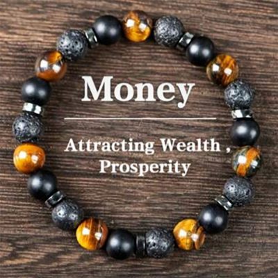Handmade Natural Stone Bracelet Tiger Eye Volcanic Rock