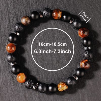 Handmade Natural Stone Bracelet Tiger Eye Volcanic Rock