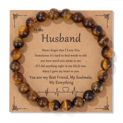 Bracelet Natural Stone handmade Tiger Eye Attract Wealth and Eliminate Negativity Gift for Dad Bracelet Natural Stone handmade Tiger Eye Attract Wealth and Eliminate Negativity Gift for Husband