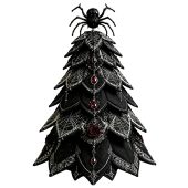 Vintage Black Cat Halloween Quilted Fabric Tree