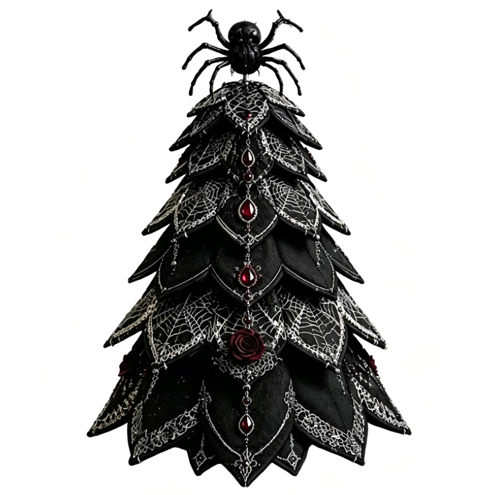Vintage Black Cat Halloween Quilted Fabric Tree Vintage Black Cat Halloween Quilted Fabric Tree