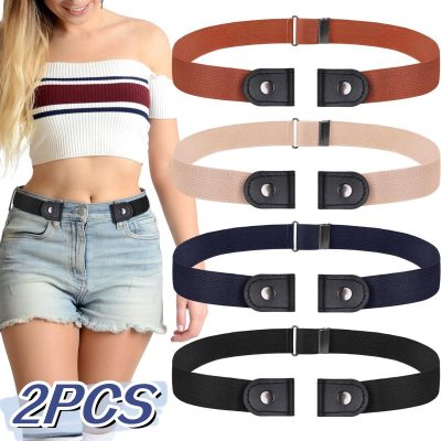 New Adjustable Belts Women Buckle-Free Waist Jeans Pants Stretch Elastic Waist Men Canvas Belt Lazy Invisible Seamless Belt