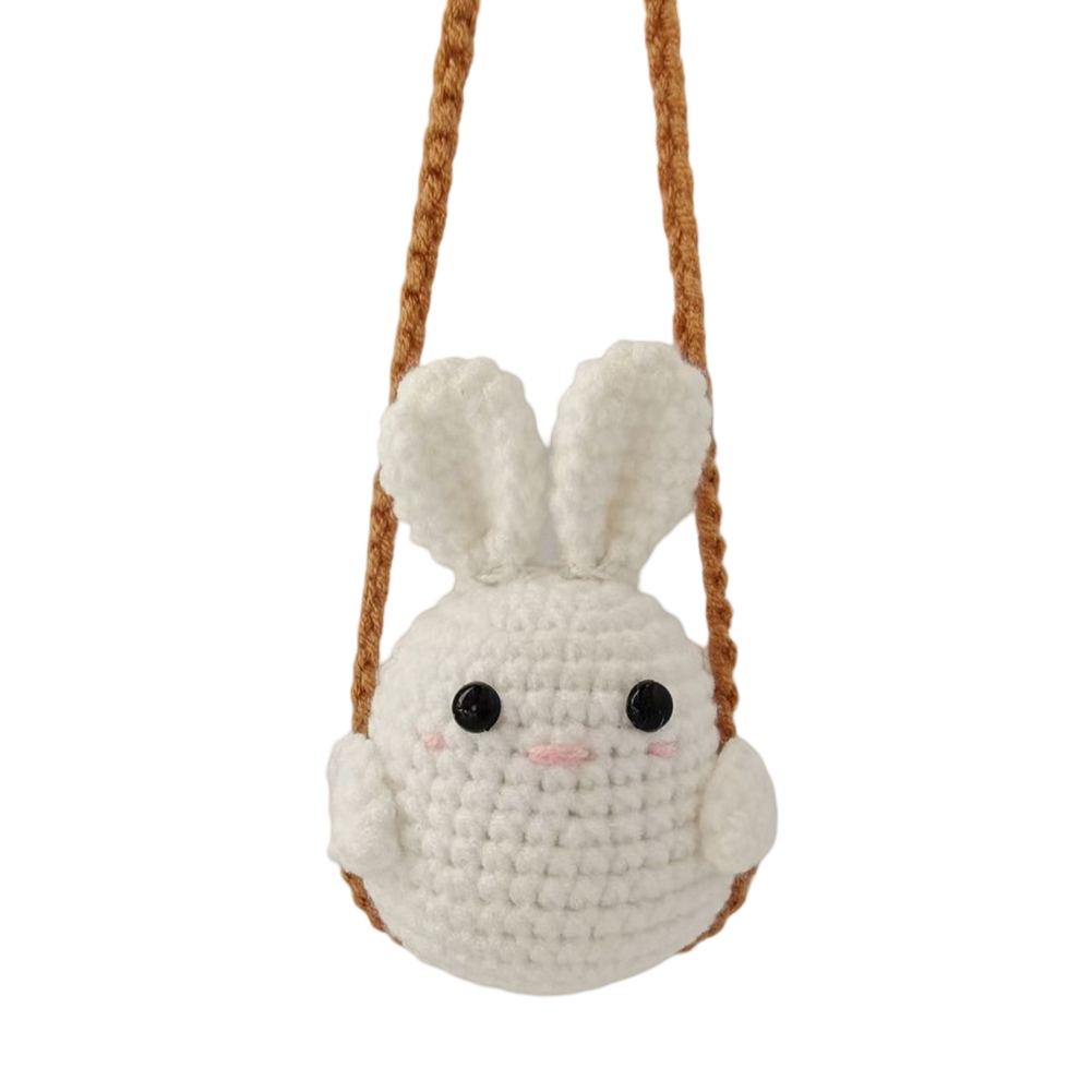 Crochet Bunny Car Hanging – Handmade Mini Knitting Ornament Gift for Halloween and Christmas Crochet Bunny Car Hanging – Handmade Mini Knitting Ornament Gift for Halloween and Christmas