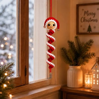 Halloween Crochet Ornament Pumpkin Handmade Hanging