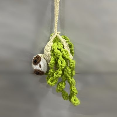 Crochet Sloth Car Hanging Handmade Mini Knitting Ornament
