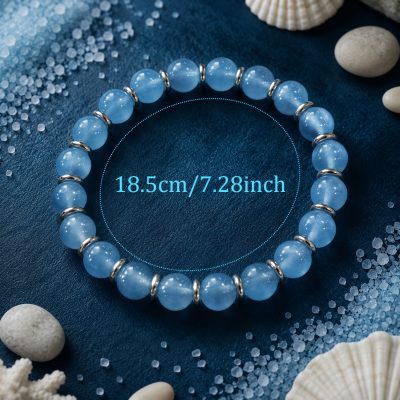 Blue Anti-Anxiety Beaded Bracelet – Calm, Peace & Positive Energy Gift