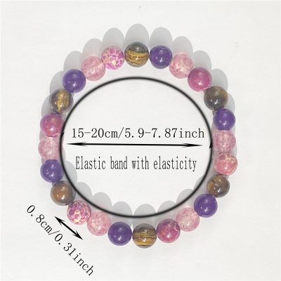 Natural Stone Bracelet Tiger eye stone and rose Bohemian style for women