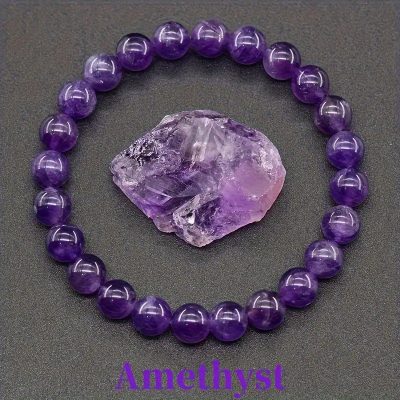 Handmade Bracelet Black Onyx Wealth & Luck gift Handmade Bracelet Amethyst Peace, Protection & Positive Energy Gift gift