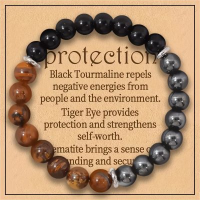 Protection Crystal Bracelet | Tiger Eye & Obsidian