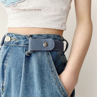 Lazy Belt Without Buckle Elastic Belt Traceless Stealth Buckle Free Belt Japanese Decoration Elastic Ladies Jeans