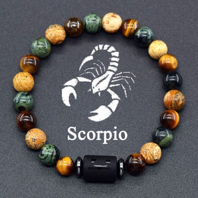 Taurus Zodiac Bracelet handmade Citrine & Tiger’s Eye Natural Stone Jewelry