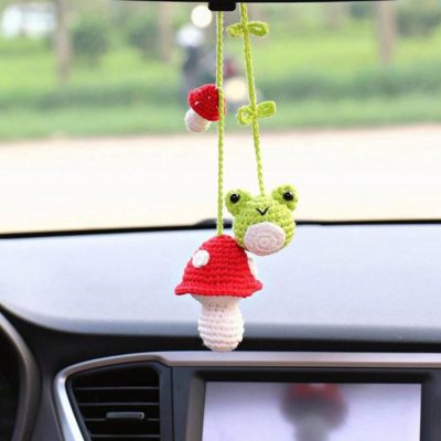 Crochet bee Car Hanging Handmade Mini Knitting Ornament