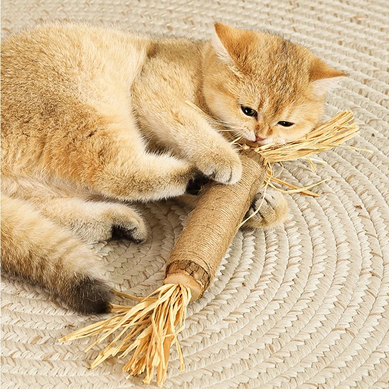 Cat Toy Chewing and Cleaning Teeth -Mutianliao Raffia Grass Teething Stick Cat Toy Chewing and Cleaning Teeth -Mutianliao Raffia Grass Teething Stick