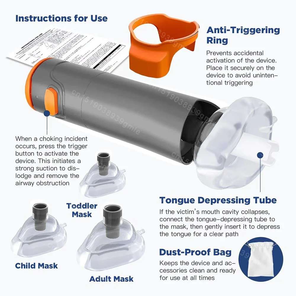 Portable Anti-Choking Rescue Device for Adults & Children, Emergency Airway Suction Tool for Home & Travel Portable Anti-Choking Rescue Device for Adults & Children, Emergency Airway Suction Tool for Home & Travel
