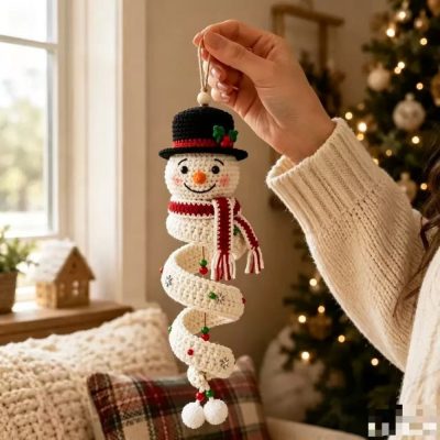 Halloween Crochet Ornament Pumpkin Handmade Hanging