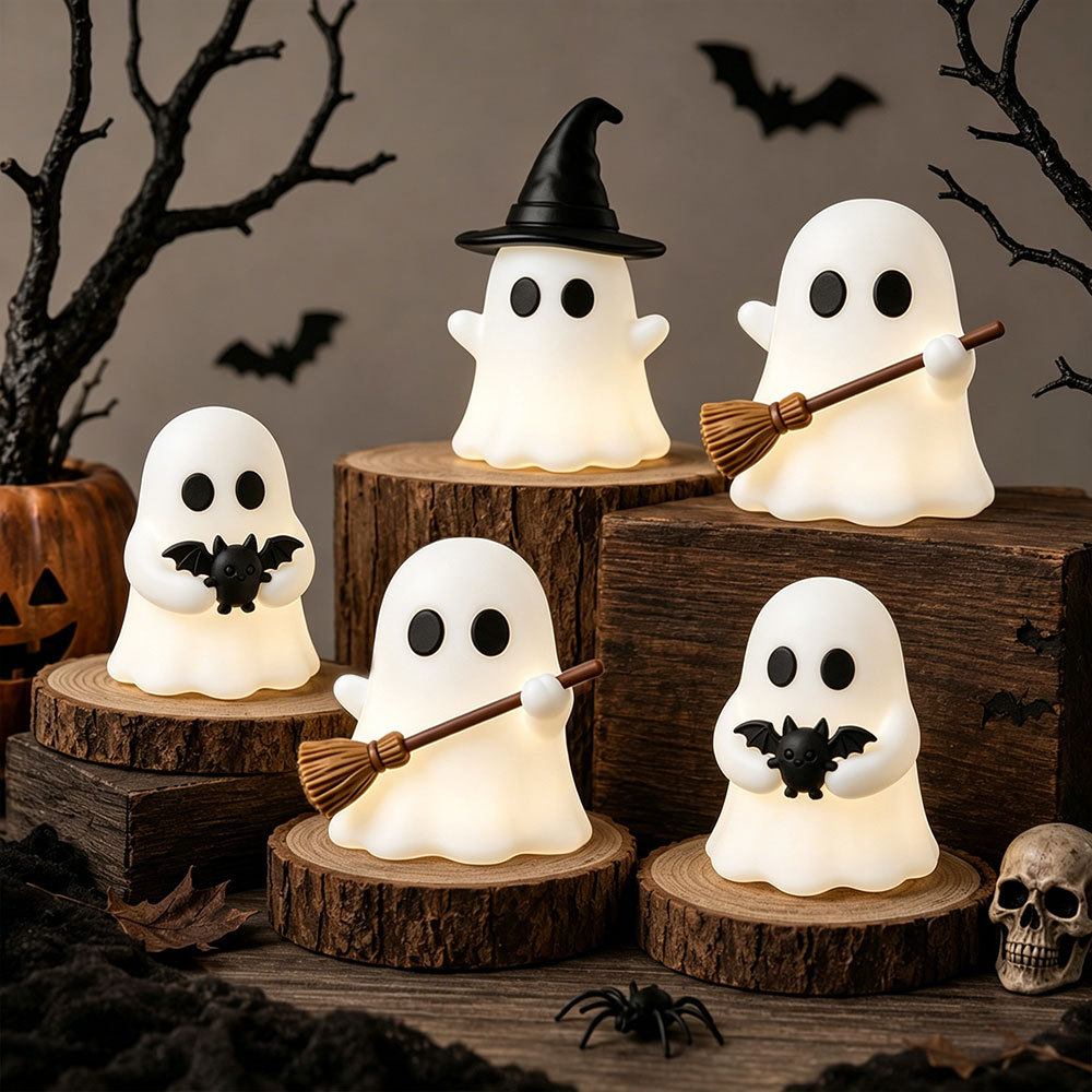 9PCS Halloween Mini Ghost Statue, Luminous Glow in the Dark Ornament, Cute Spooky Table Decor 9PCS Halloween Mini Ghost Statue, Luminous Glow in the Dark Ornament, Cute Spooky Table Decor